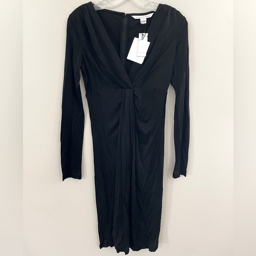 Diane Von Furstenberg Black Long Sleeve Dress